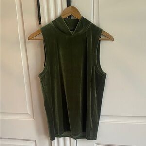 Jcrew Olive Green Sleeveless Velvet Top